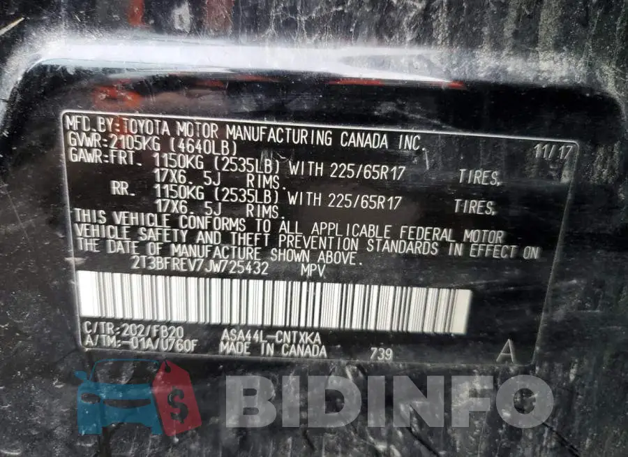 2T3BFREV7JW725432 Photo# 12
