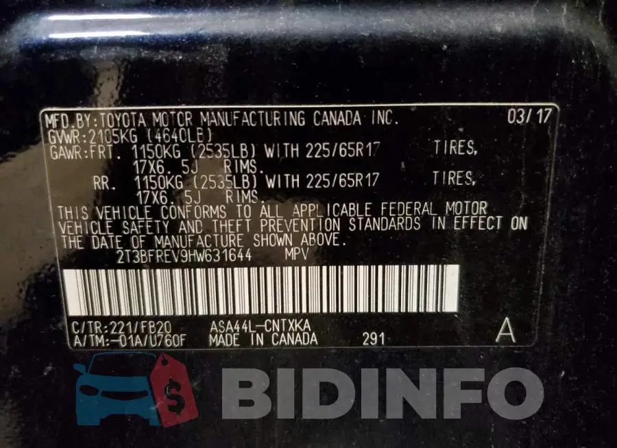 2T3BFREV9HW631644 Photo# 13