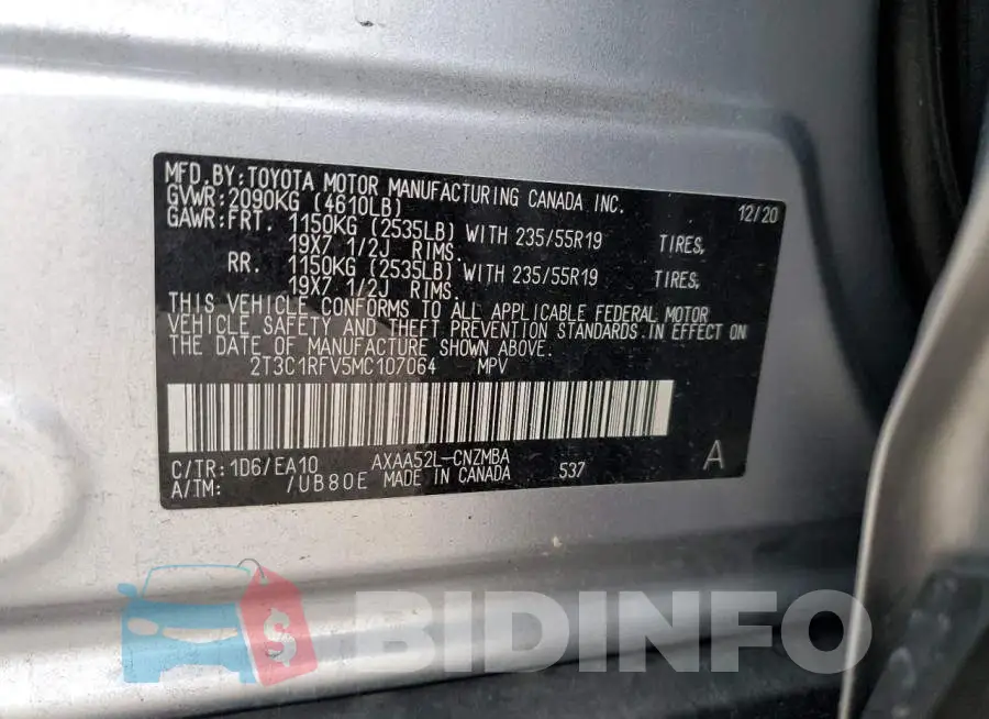 2T3C1RFV5MC107064 Photo# 13