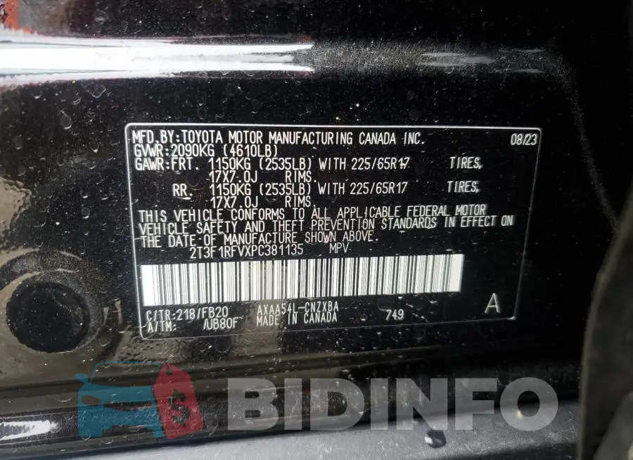 2T3F1RFVXPC381135 Photo# 12