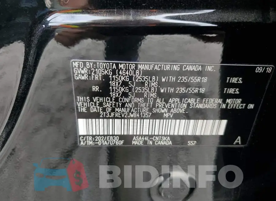2T3JFREV2JW841357 Photo# 13