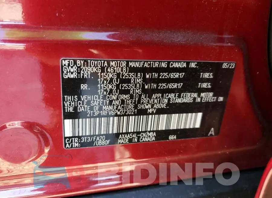 2T3P1RFV6PW373021 Photo# 13