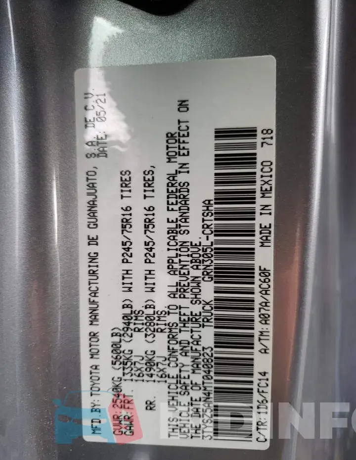 3TYSZ5AN4MT040823 Photo# 12
