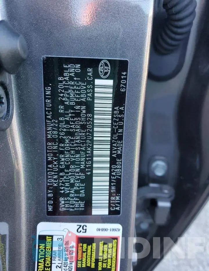 4T1G11AK2PU720528 Photo# 13