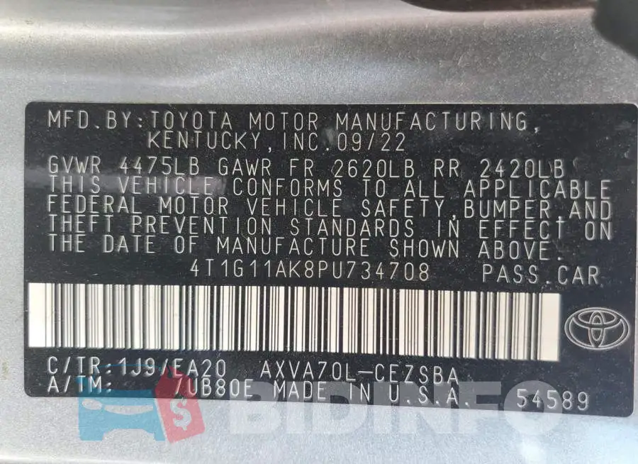 4T1G11AK8PU734708 Photo# 13