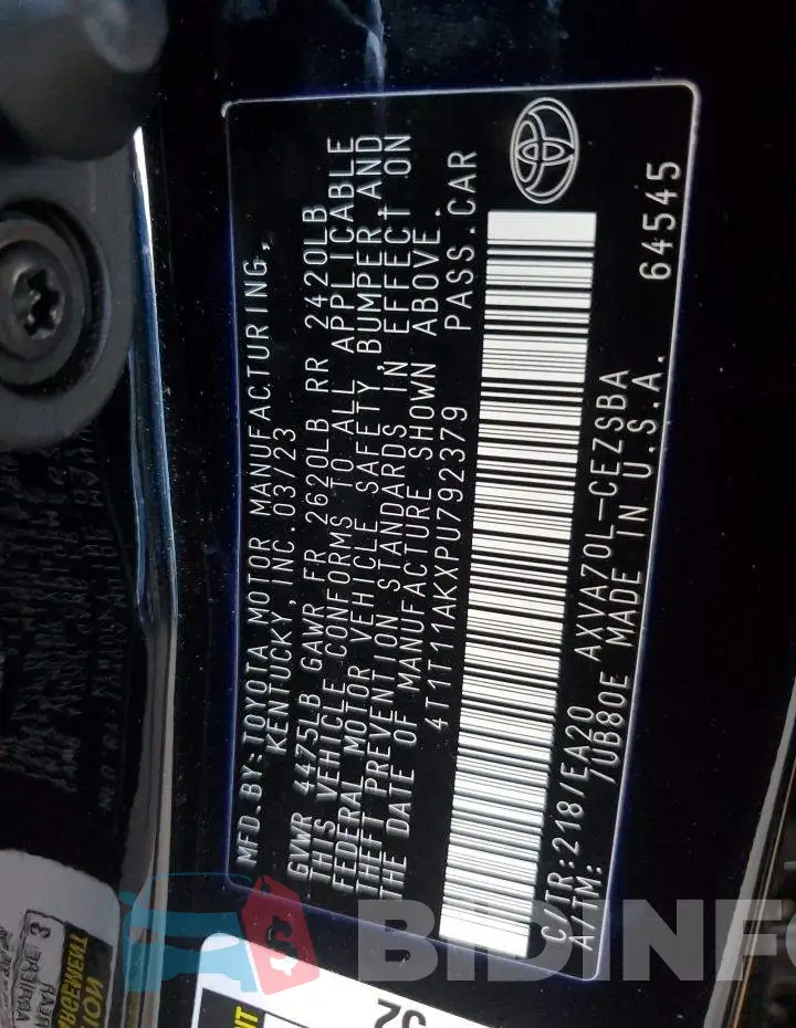 4T1T11AKXPU792379 Photo# 12