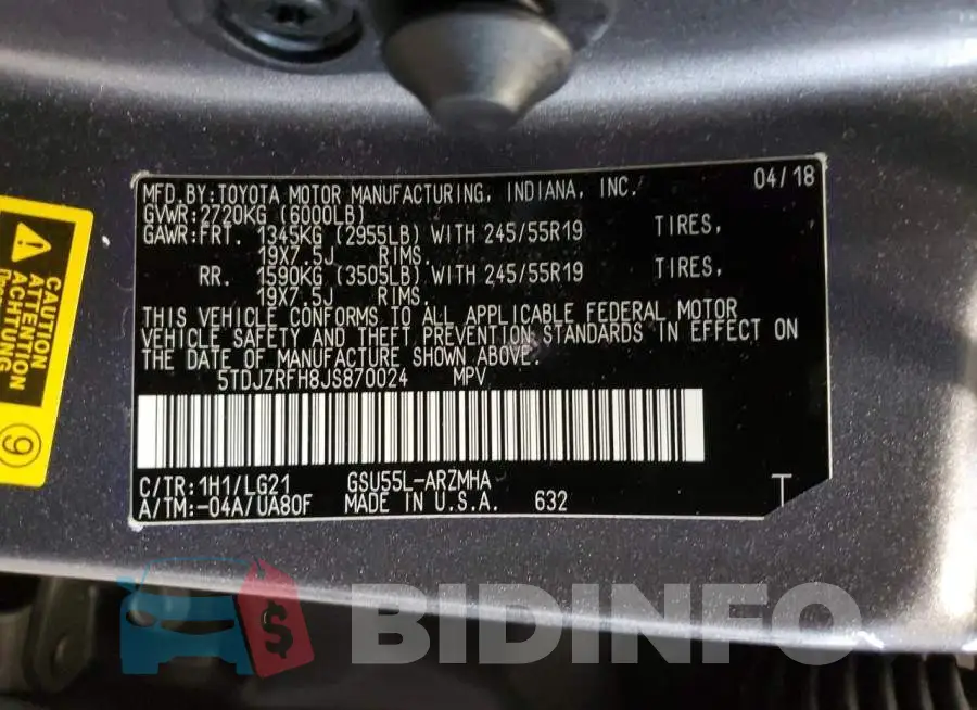 5TDJZRFH8JS870024 Photo# 13