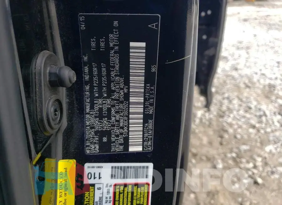 5TDKK3DCXFS602922 Photo# 14