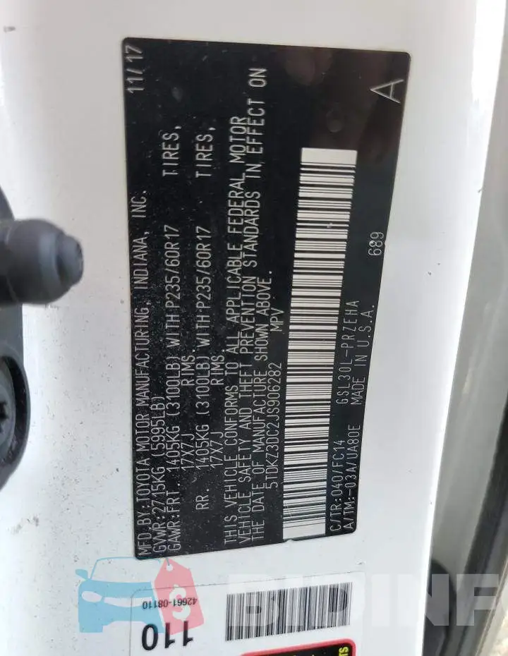 5TDKZ3DC2JS906282 Photo# 12