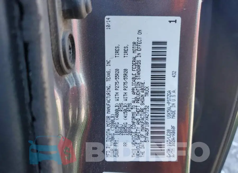 5TFAW5F18FX427152 Photo# 12