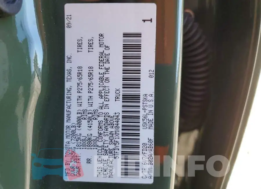 5TFDY5F1XMX044043 Photo# 13