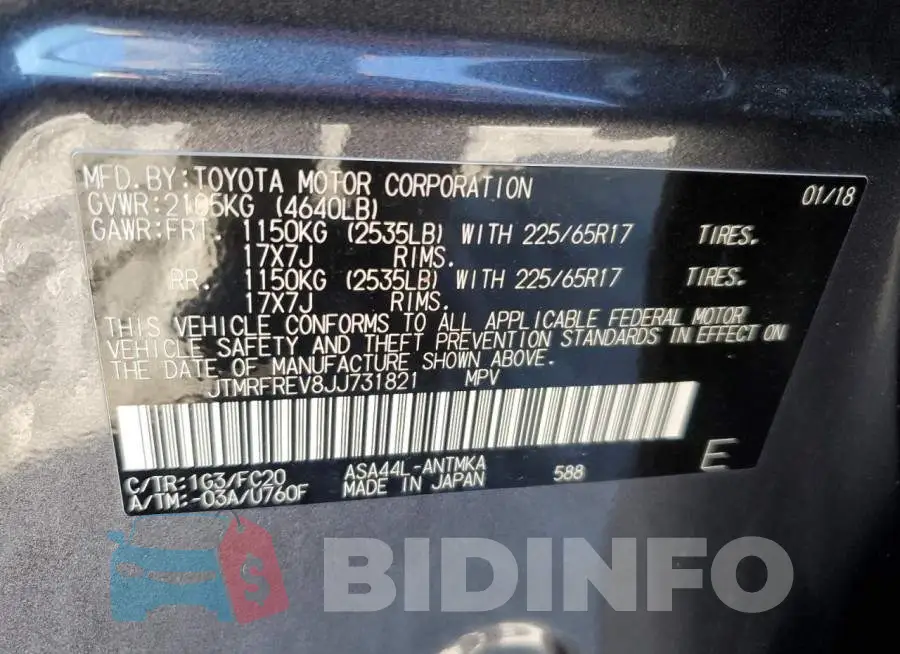 JTMRFREV8JJ731821 Photo# 12