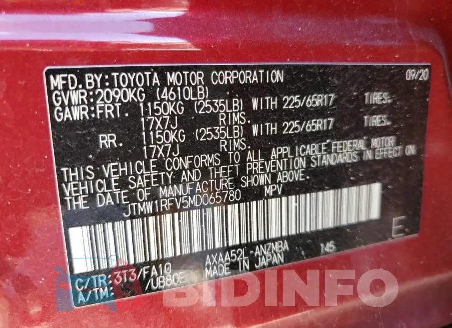 JTMW1RFV5MD065780 Photo# 13