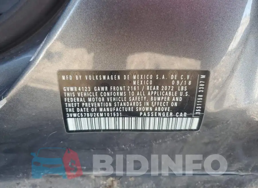 3VWC57BU2KM101531 Photo# 13