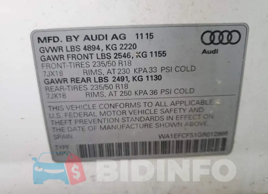 WA1EFCFS1GR012866 Photo# 13