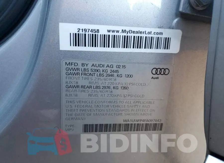 WA1LFAFP4FA097643 Photo# 12