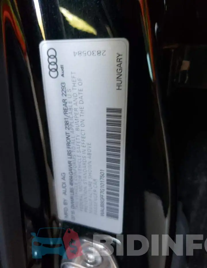 WAUB8GFF7G1017501 Photo# 12