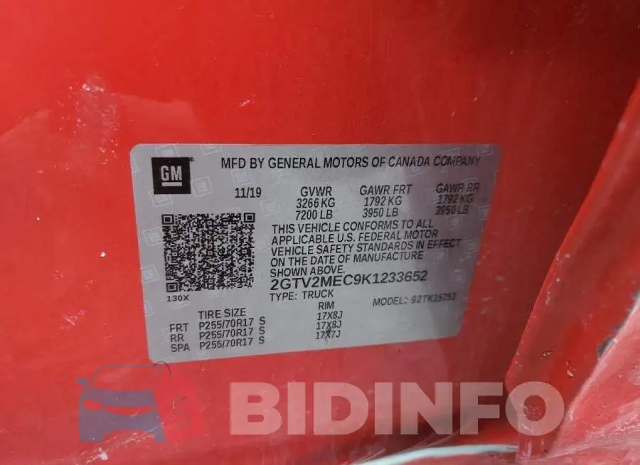 2GTV2MEC9K1233652 Photo# 12