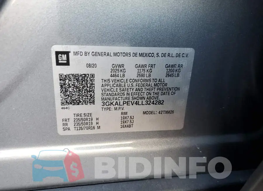 3GKALPEV4LL324282 Photo# 13