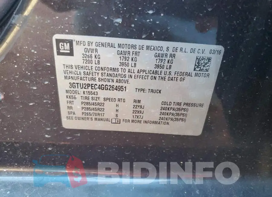 3GTU2PEC4GG264951 Photo# 12