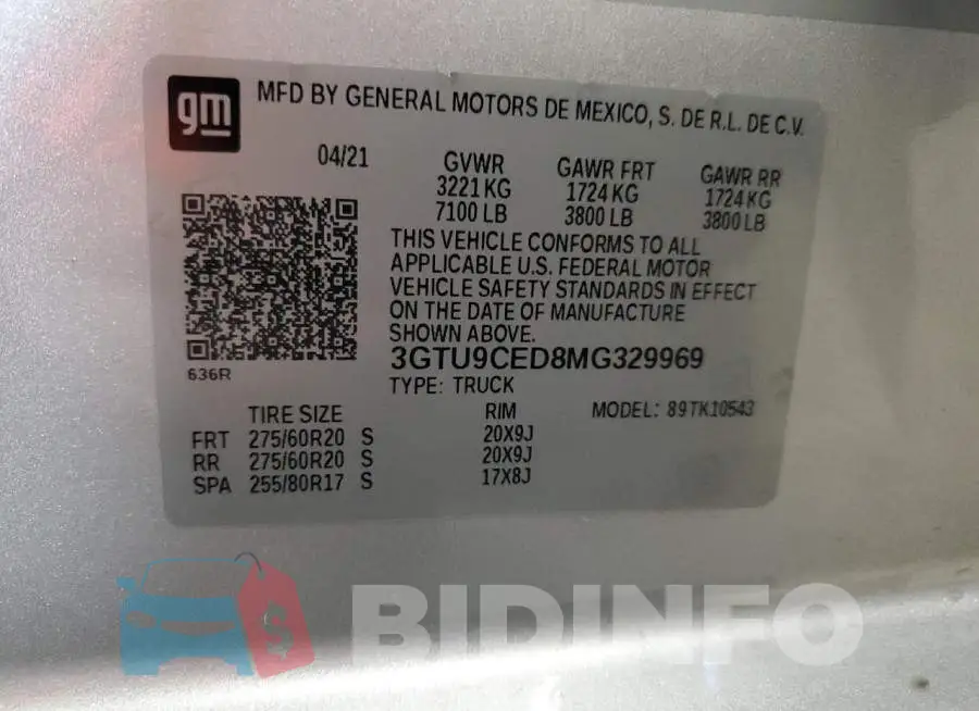 3GTU9CED8MG329969 Photo# 12