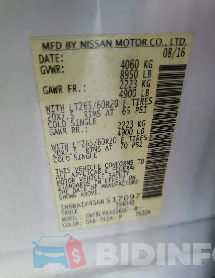1N6BA1F45GN517097 Photo# 12