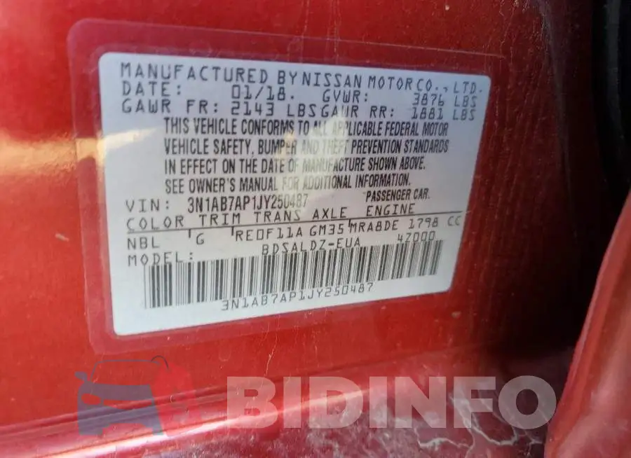 3N1AB7AP1JY250487 Photo# 12