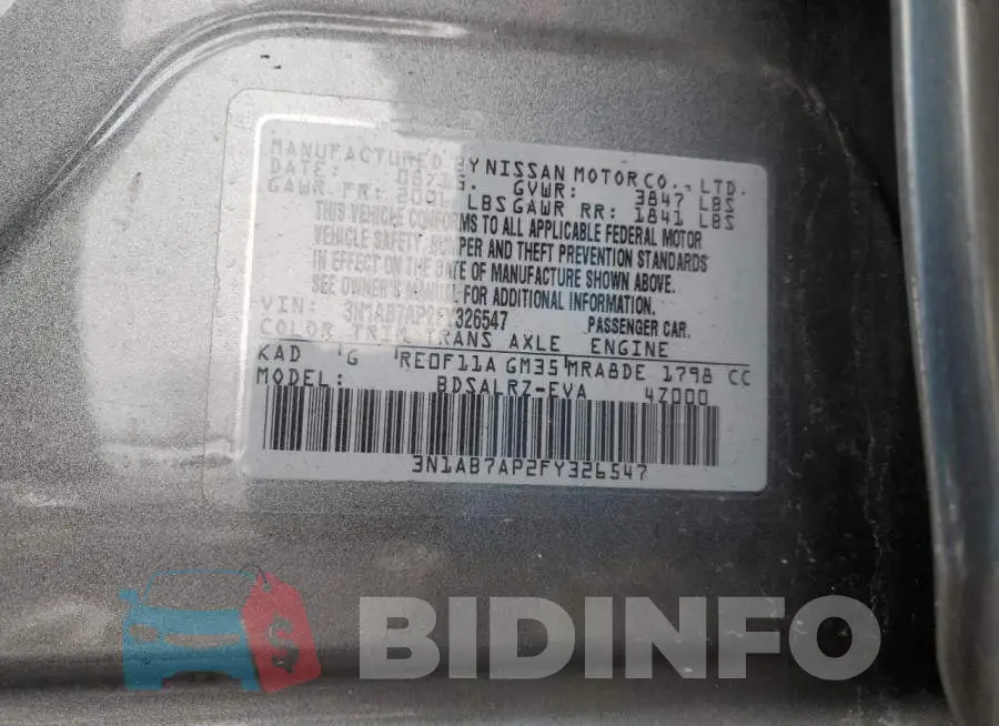 3N1AB7AP2FY326547 Photo# 12