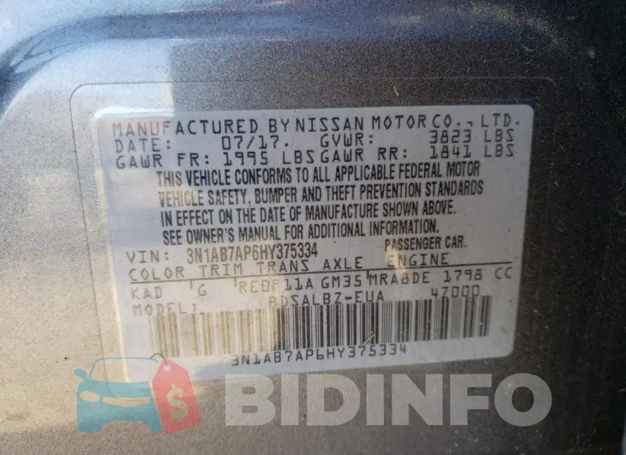3N1AB7AP6HY375334 Photo# 13