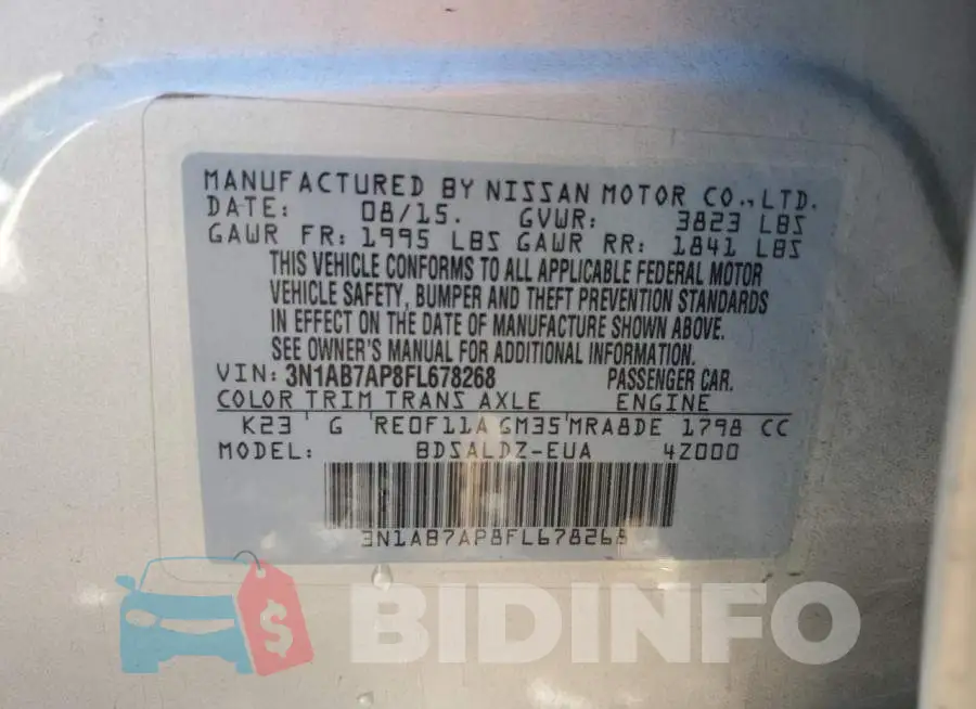 3N1AB7AP8FL678268 Photo# 12
