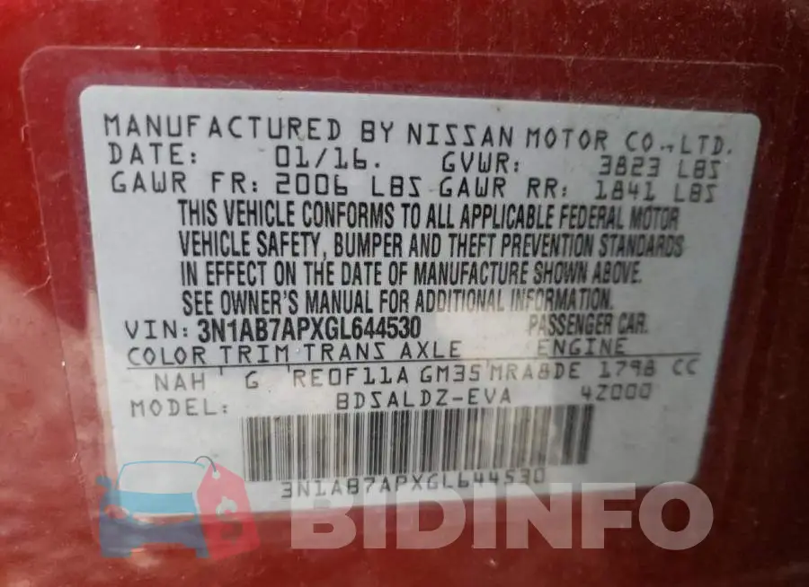 3N1AB7APXGL644530 Photo# 12