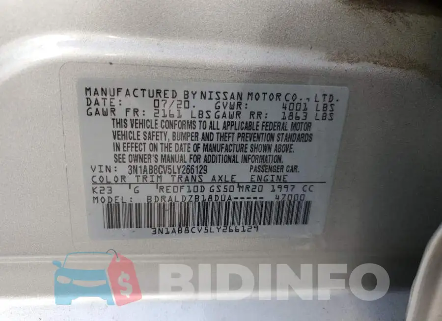 3N1AB8CV5LY266129 Photo# 12