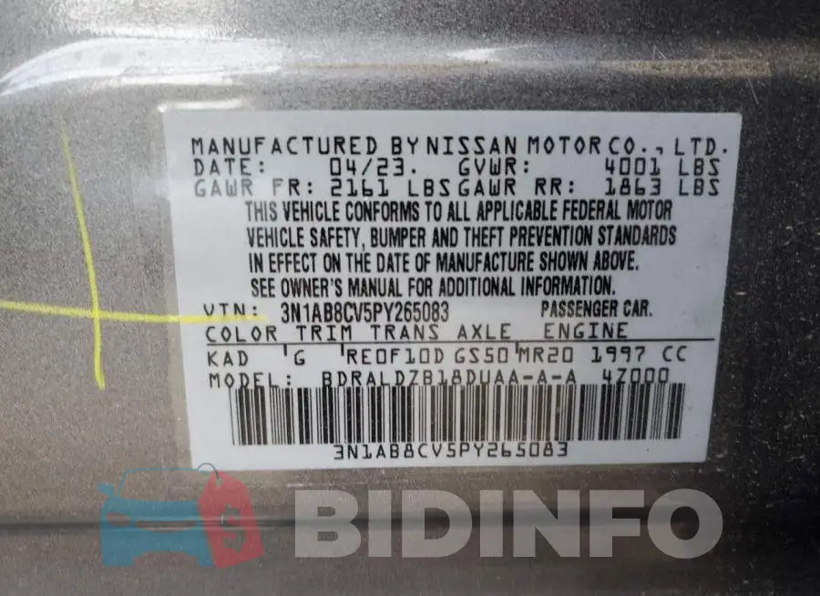 3N1AB8CV5PY265083 Photo# 12