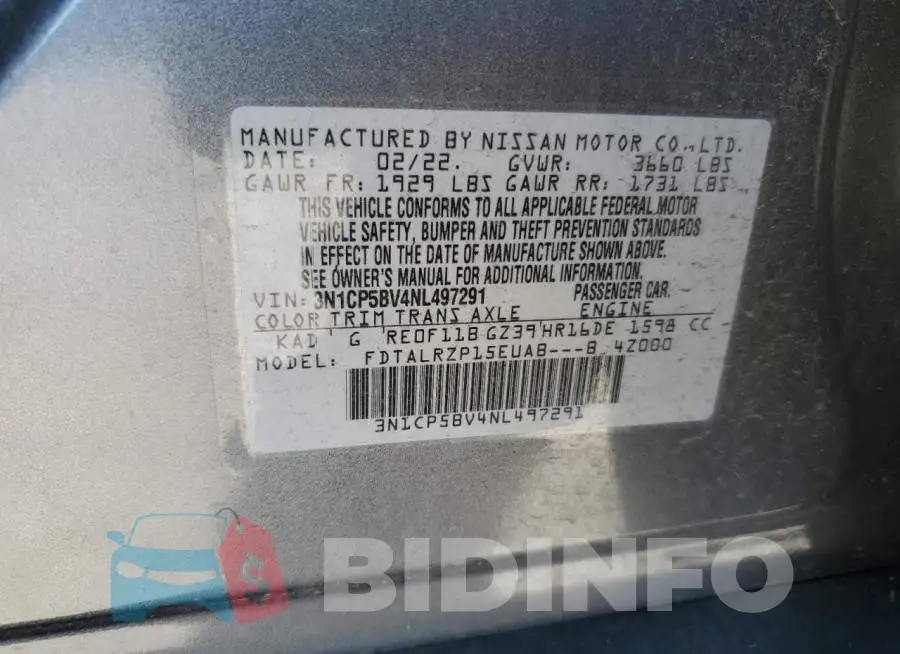 3N1CP5BV4NL497291 Photo# 12