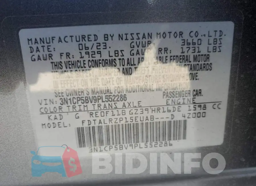3N1CP5BV9PL552286 Photo# 14