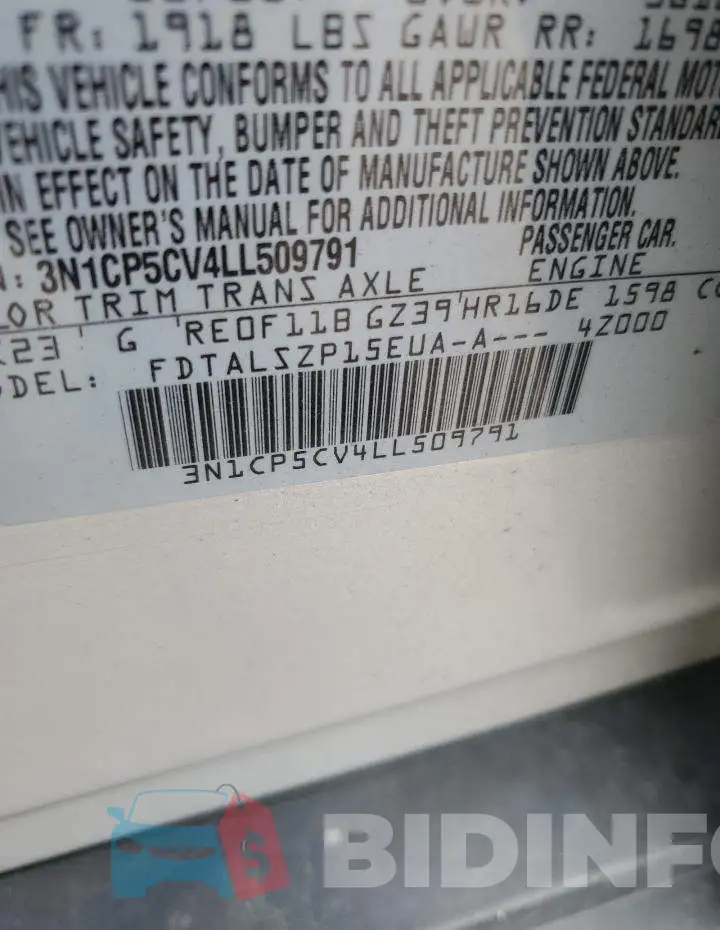 3N1CP5CV4LL509791 Photo# 12