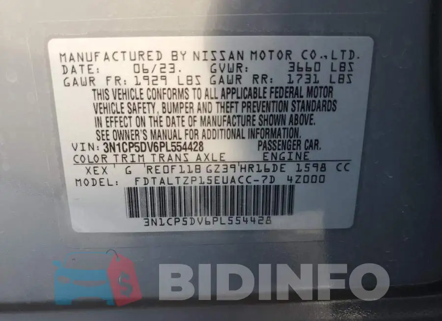 3N1CP5DV6PL554428 Photo# 13