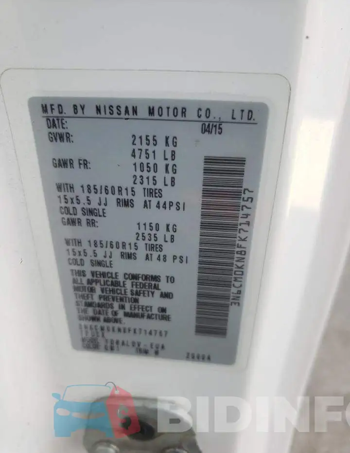 3N6CM0KN8FK714757 Photo# 13