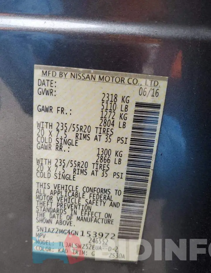 5N1AZ2MG4GN153972 Photo# 12