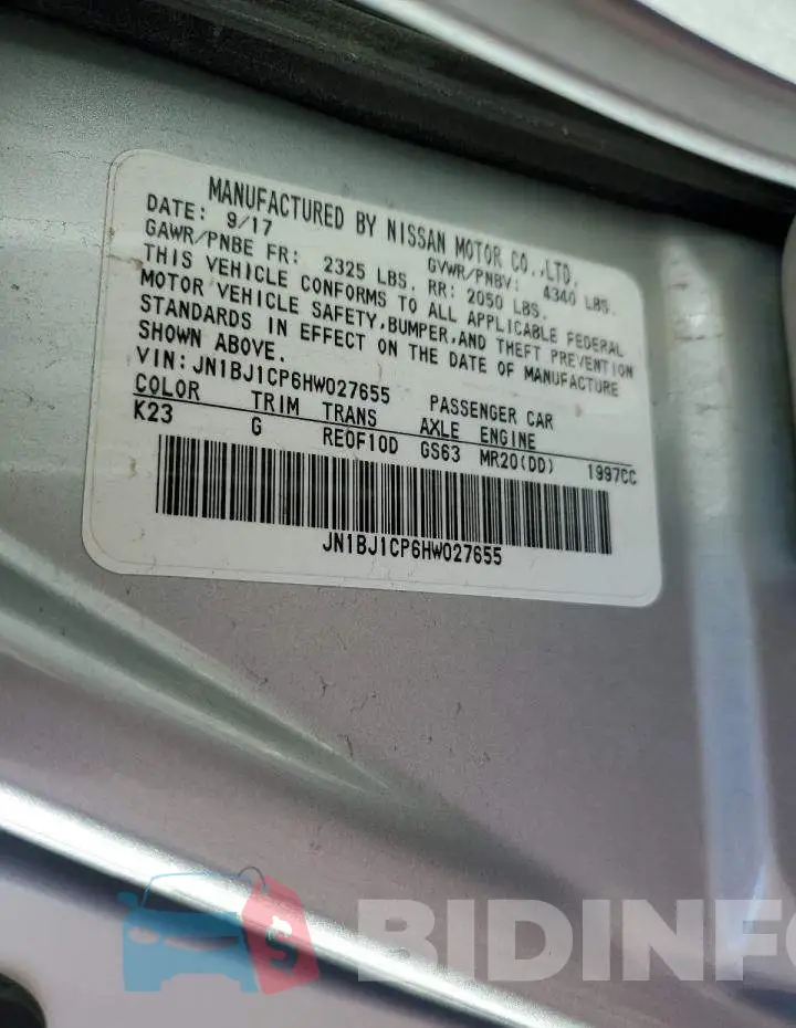 JN1BJ1CP6HW027655 Photo# 12