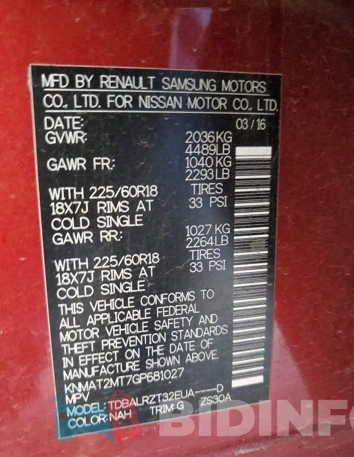 KNMAT2MT7GP681027 Photo# 13