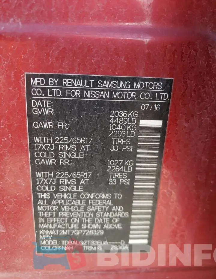 KNMAT2MT7GP728329 Photo# 13
