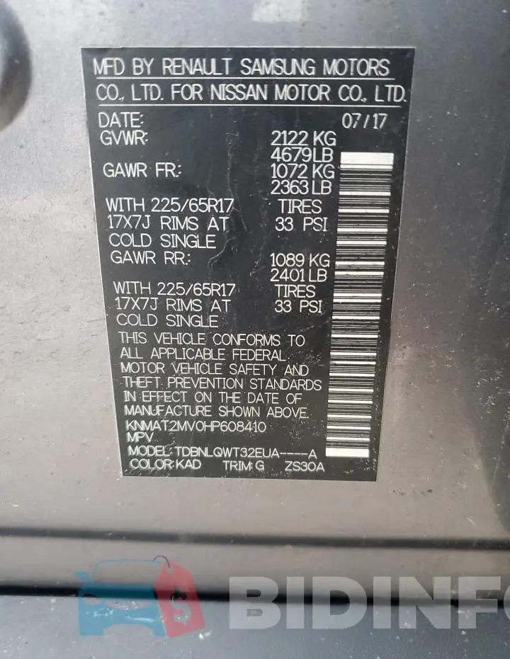 KNMAT2MV0HP608410 Photo# 14