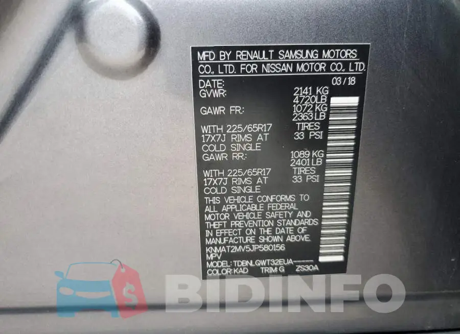 KNMAT2MV5JP580156 Photo# 14