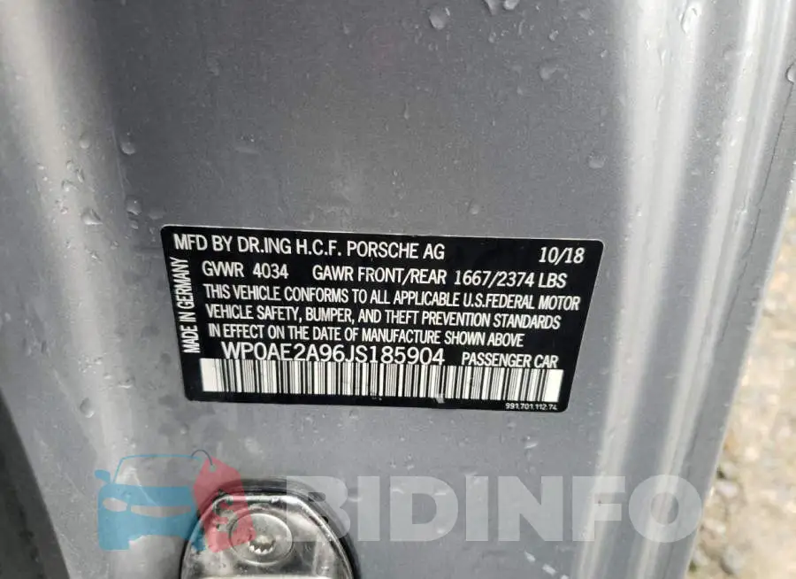 WP0AE2A96JS185904 Photo# 13