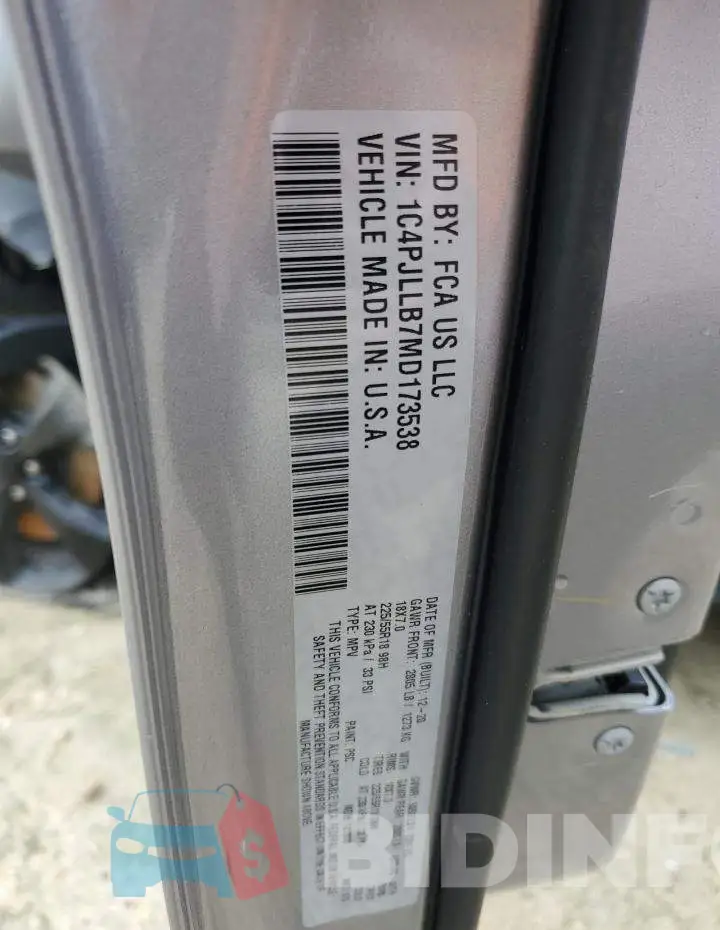 1C4PJLLB7MD173538 Photo# 13
