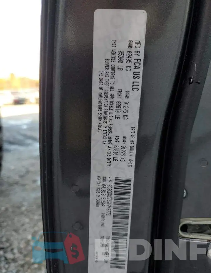 2C3CDXCT6GH246772 Photo# 12