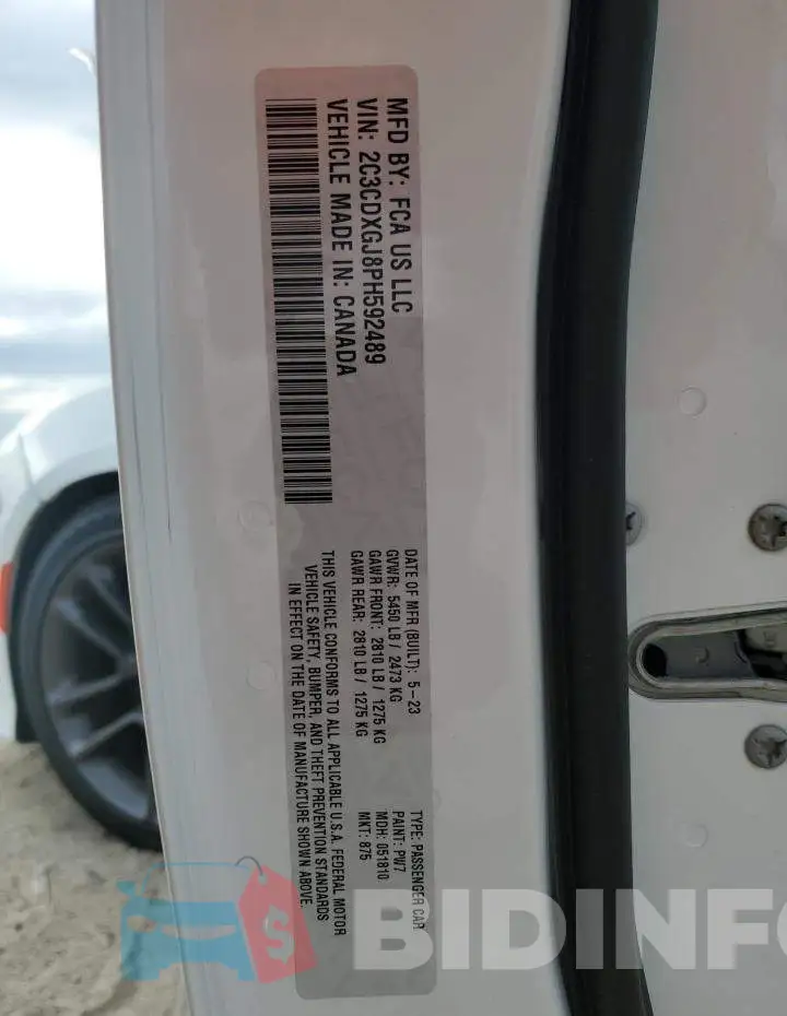2C3CDXGJ8PH592489 Photo# 12
