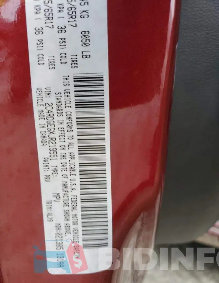 2C4RDGEGXJR219551 Photo# 13