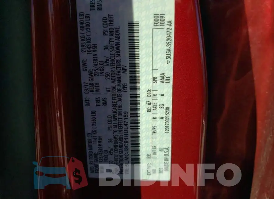 5LMCJ3C91HUL47159 Photo# 12
